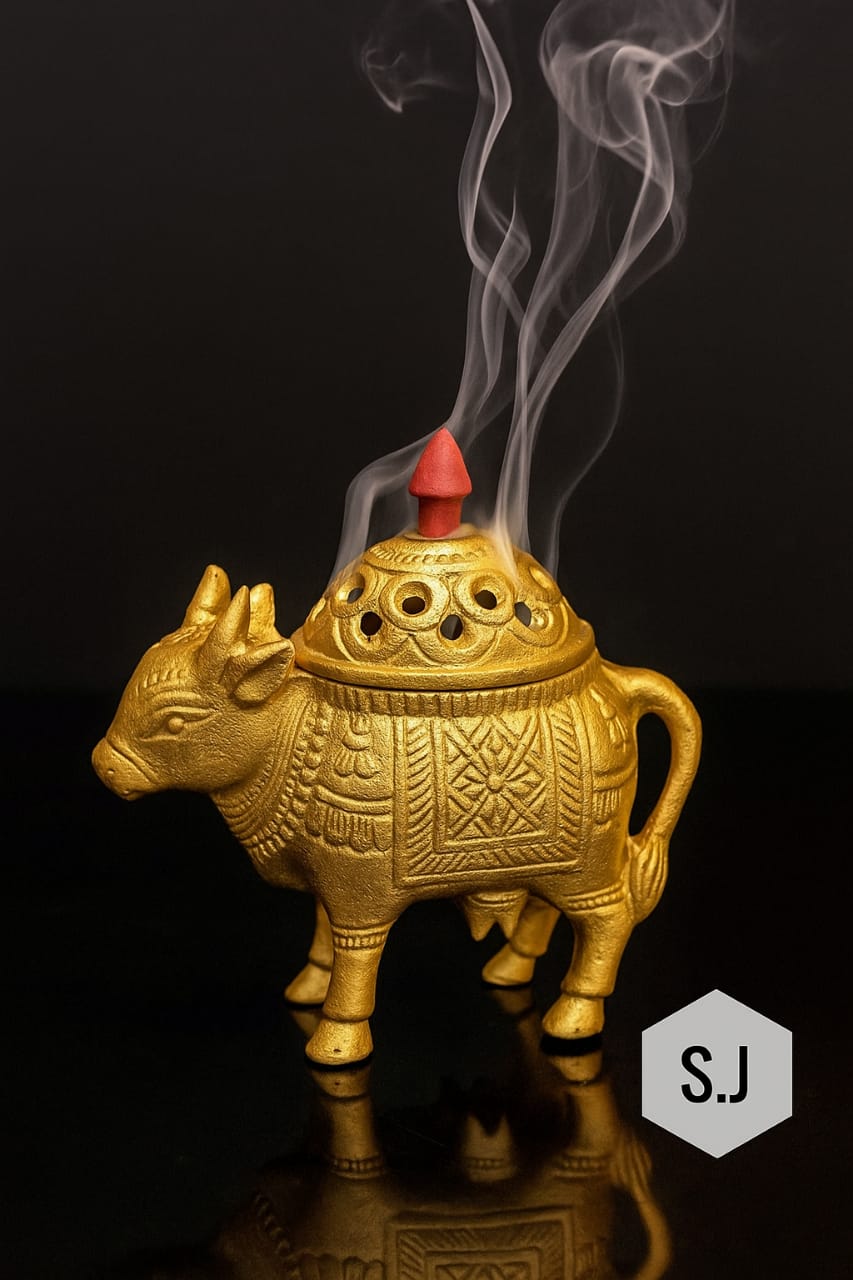 *Saavan Special*  Auspicious Nandi  Maharaj Heavy Loban For your Home & Temple   Aluminium Made With wooden Knob