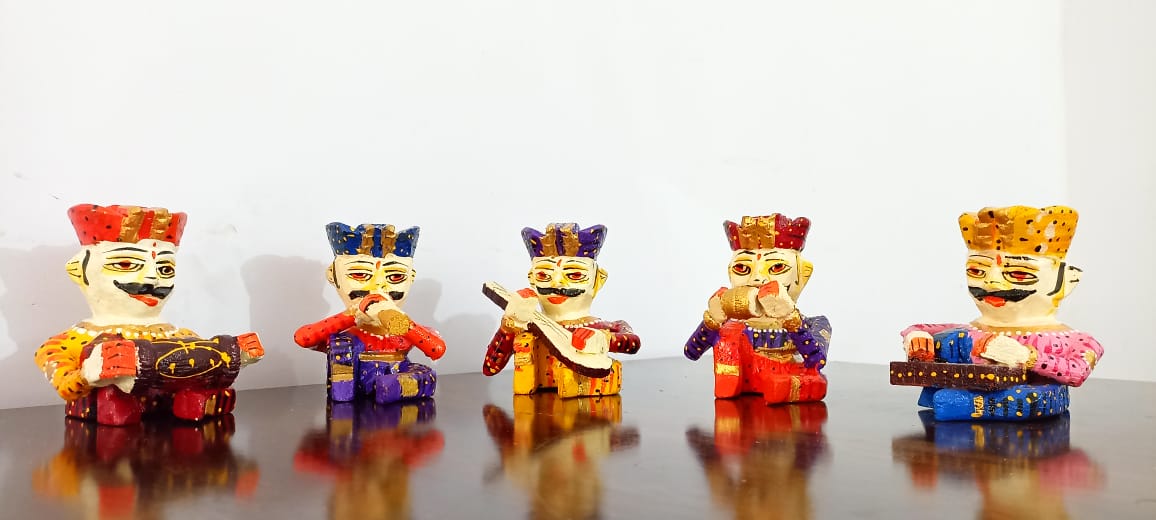 Hand printed wooden babla set